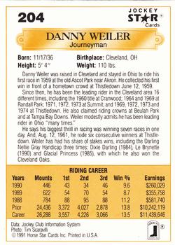 1991 Jockey Star Jockeys #204 Danny Weiler Back